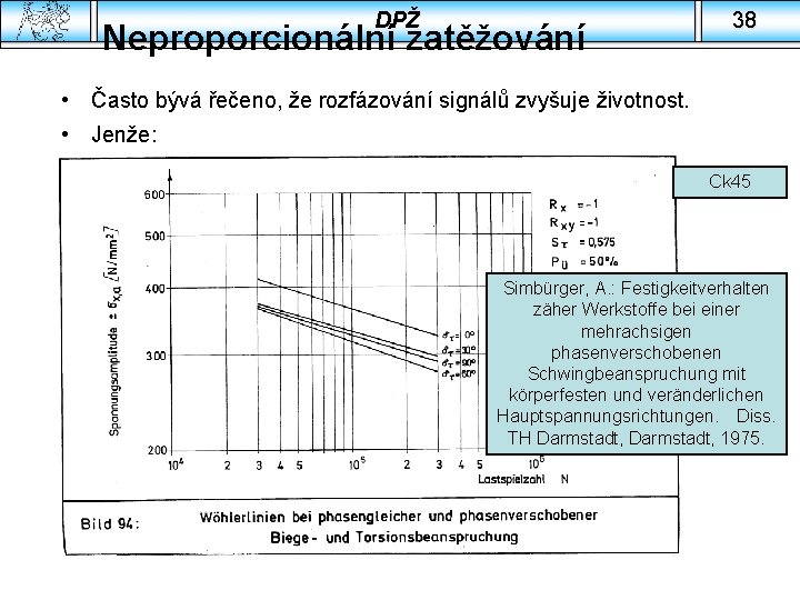 DPŽ Neproporcionální zatěžování 38 • Často bývá řečeno, že rozfázování signálů zvyšuje životnost. •