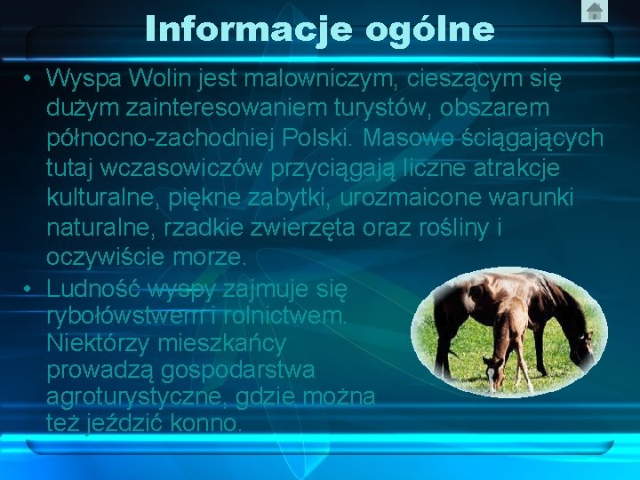 Informacje ogólne • Wyspa Wolin jest malowniczym, cieszącym się dużym zainteresowaniem turystów, obszarem północno-zachodniej