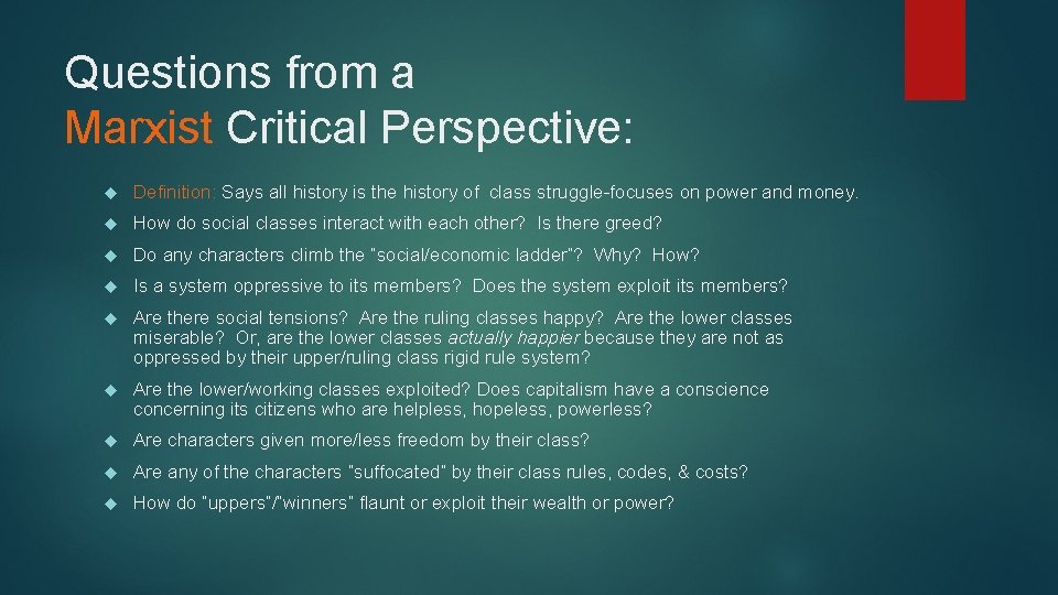 Critical Lenses LITERARY LENSES THROUGH WHICH WE DISCOVER