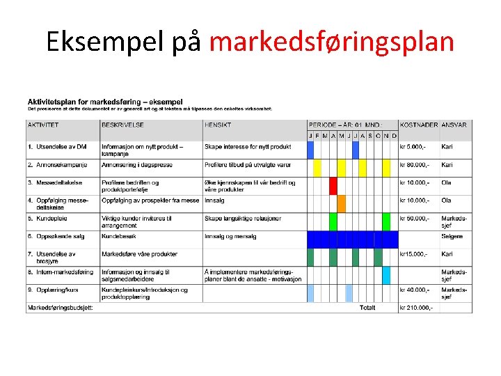 Eksempel på markedsføringsplan 