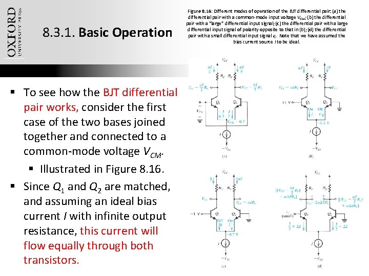 8. 3. 1. Basic Operation § To see how the BJT differential pair works,
