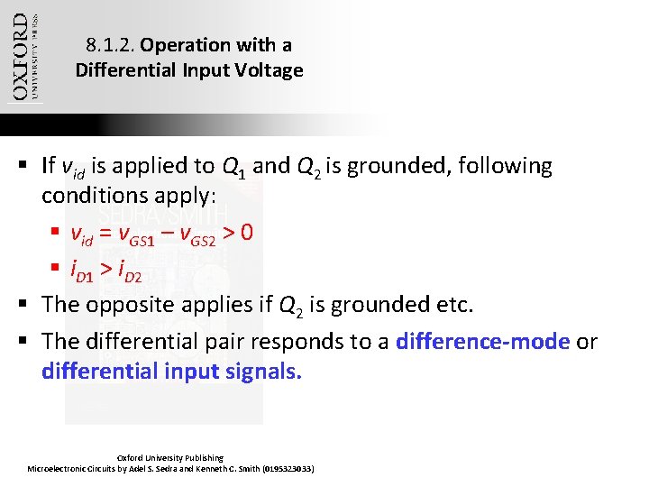 8. 1. 2. Operation with a Differential Input Voltage § If vid is applied
