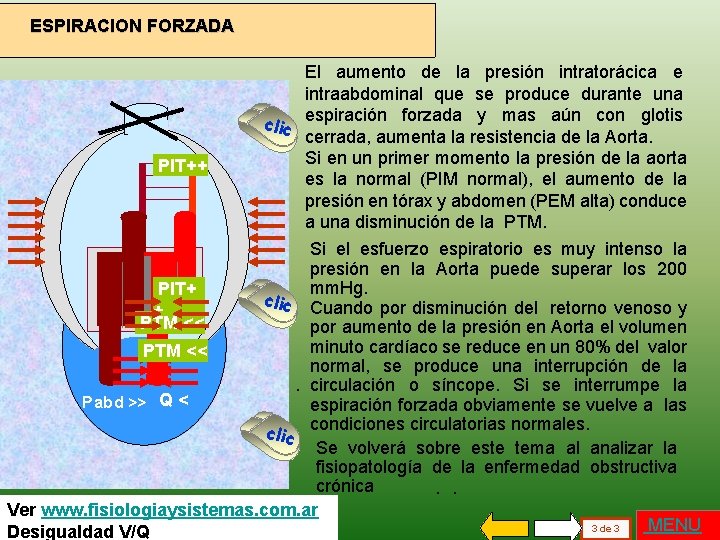 ESPIRACION FORZADA El aumento de la presión intratorácica e intraabdominal que se produce durante