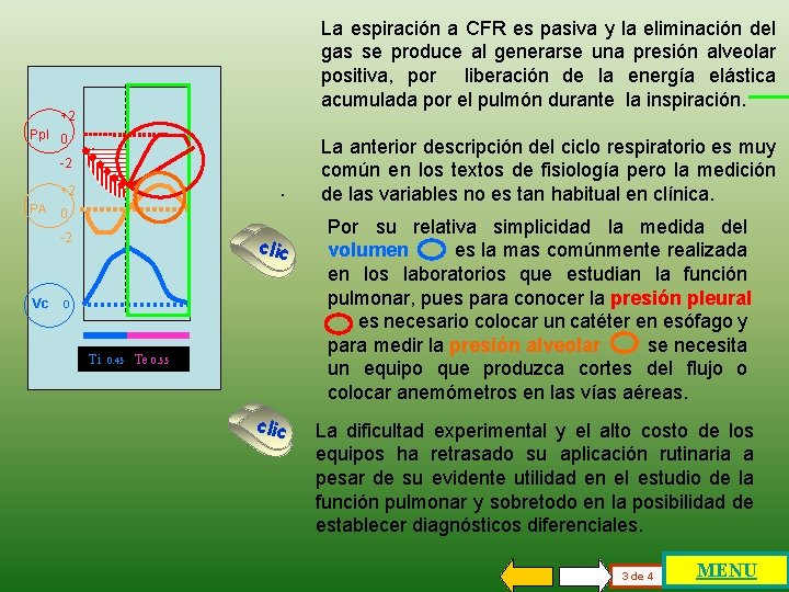 La espiración a CFR es pasiva y la eliminación del gas se produce al