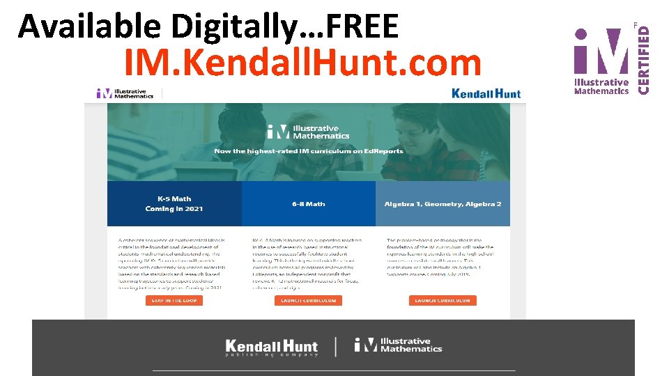 Available Digitally…FREE IM. Kendall. Hunt. com 