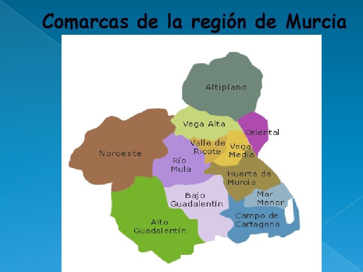 Comarcas de la región de Murcia Comarcas de la región de Murcia