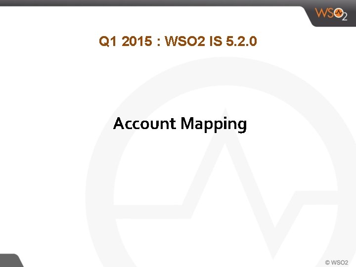Q 1 2015 : WSO 2 IS 5. 2. 0 Account Mapping 