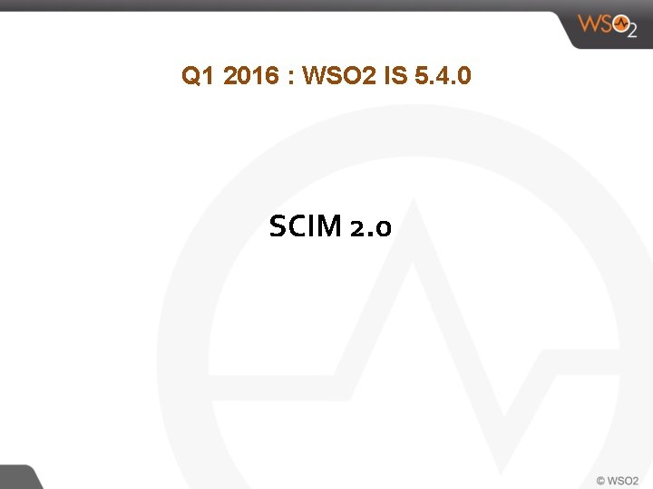 Q 1 2016 : WSO 2 IS 5. 4. 0 SCIM 2. 0 