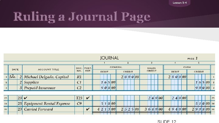 Lesson 3 -4 Ruling a Journal Page 