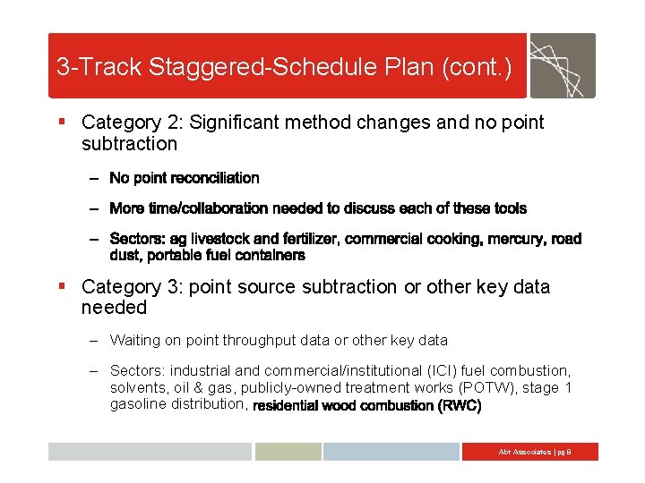 3 -Track Staggered-Schedule Plan (cont. ) § Category 2: Significant method changes and no