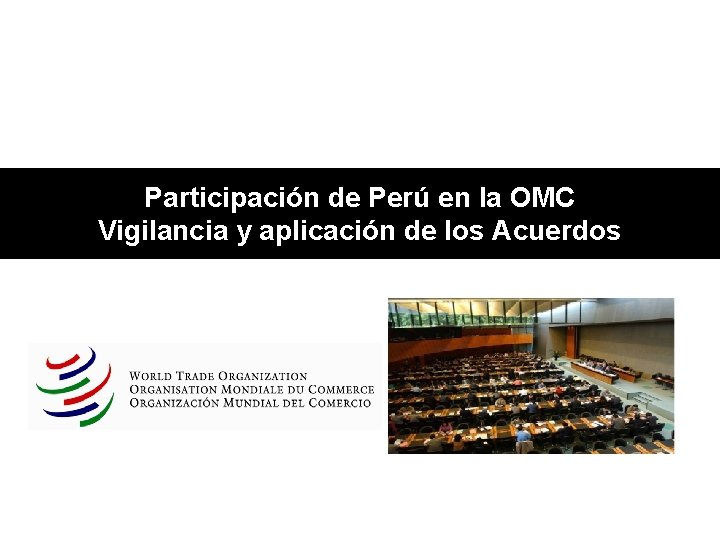 Participación de Perú en la OMC Vigilancia y aplicación de los Acuerdos 