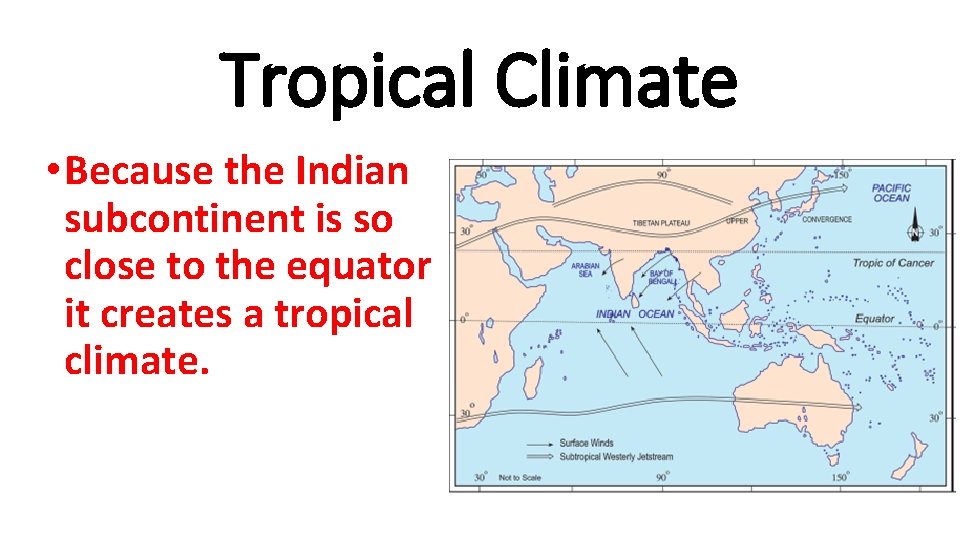 Tropical Climate • Because the Indian subcontinent is so close to the equator it