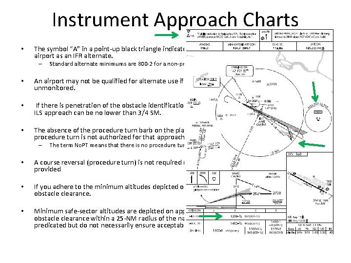 Instrument Approach Charts • The symbol “A” in a point-up black triangle indicates that