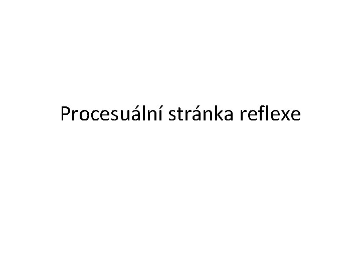 Procesuální stránka reflexe 