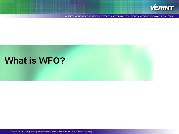 What is WFO? What is WFO?