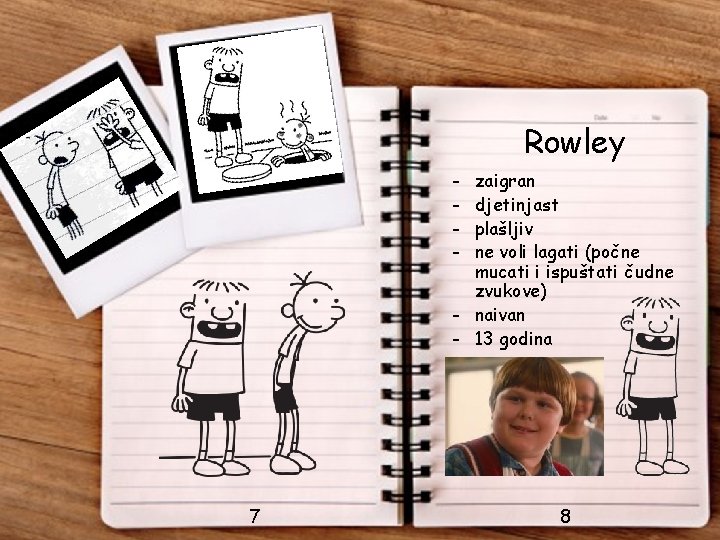 Rowley - zaigran djetinjast plašljiv ne voli lagati (počne mucati i ispuštati čudne zvukove)