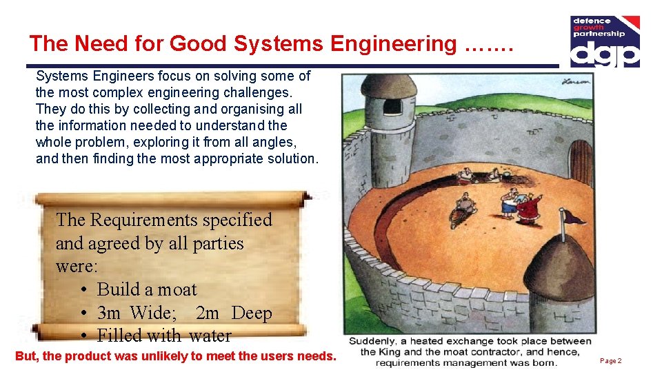 The Need for Good Systems Engineering ……. Systems Engineers focus on solving some of