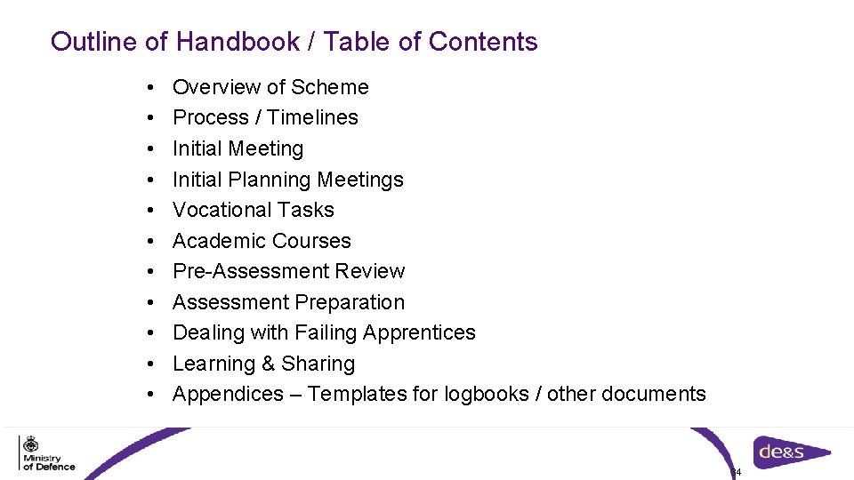 Outline of Handbook / Table of Contents • • • Overview of Scheme Process