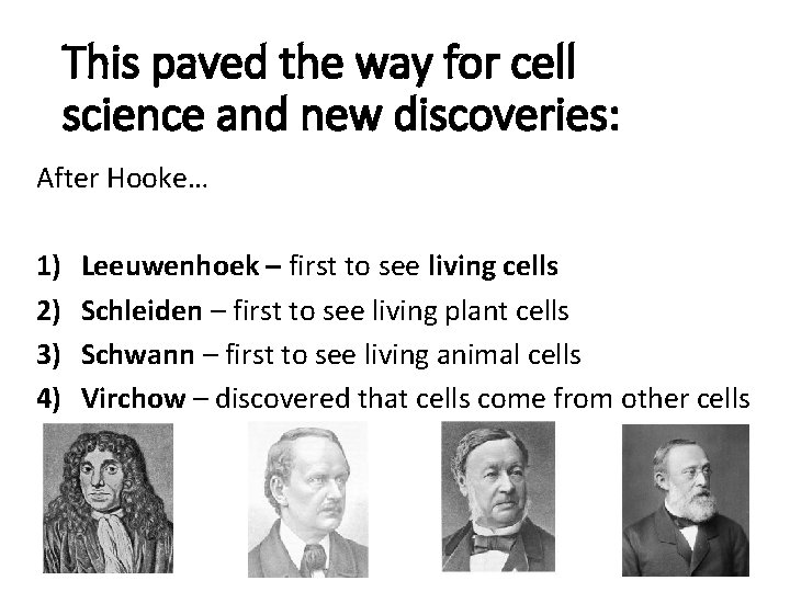 This paved the way for cell science and new discoveries: After Hooke… 1) 2)