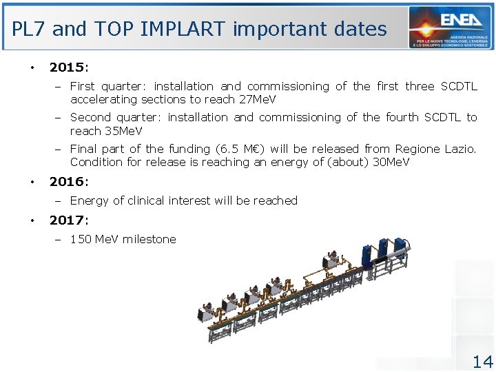 PL 7 and TOP IMPLART important dates • 2015: – First quarter: installation and PL 7 and TOP IMPLART important dates • 2015: – First quarter: installation and