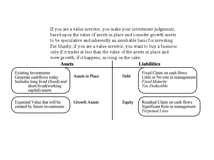 My definition… If you are a value investor, you make your investment judgments, based