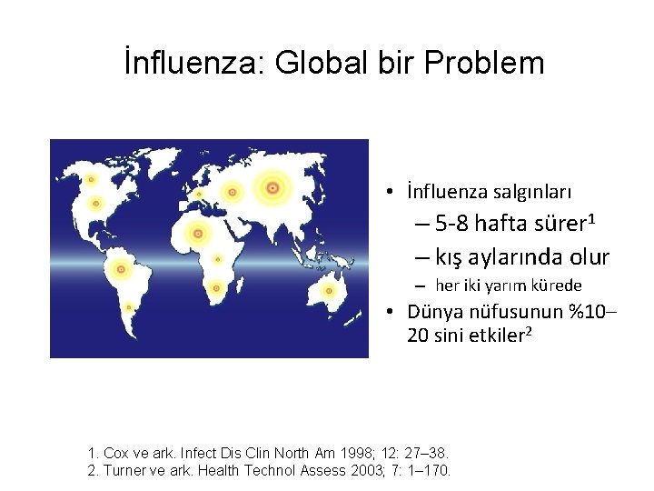 İnfluenza: Global bir Problem • İnfluenza salgınları – 5 -8 hafta sürer 1 –