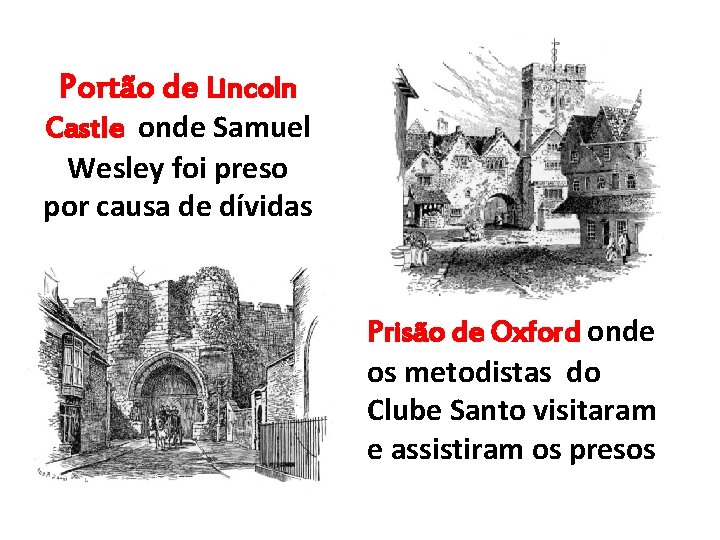 Portão de Lincoln Castle onde Samuel Wesley foi preso por causa de dívidas Prisão