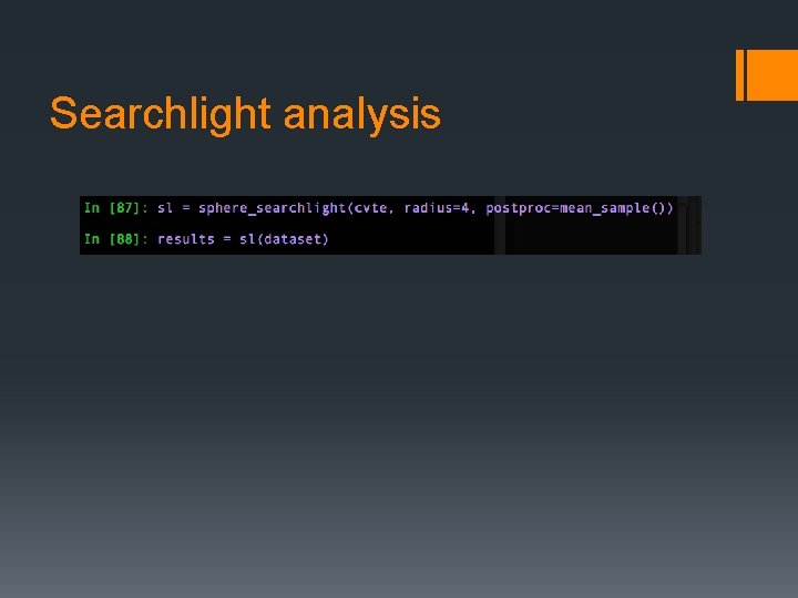 Searchlight analysis 