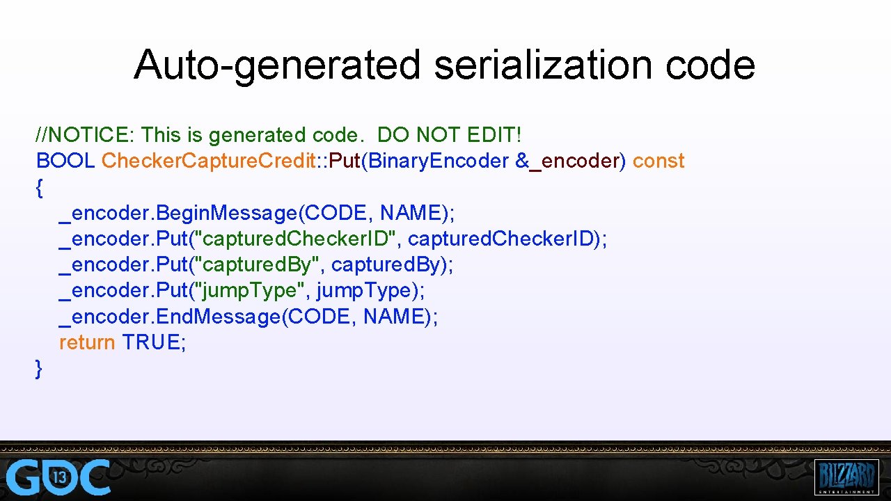 Auto-generated serialization code //NOTICE: This is generated code. DO NOT EDIT! BOOL Checker. Capture.