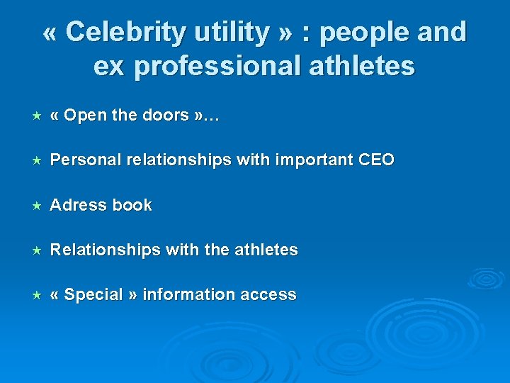 « Celebrity utility » : people and ex professional athletes « « Open « Celebrity utility » : people and ex professional athletes « « Open