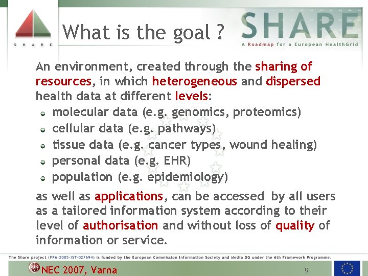 What is the goal ? An environment, created through the sharing of resources, in