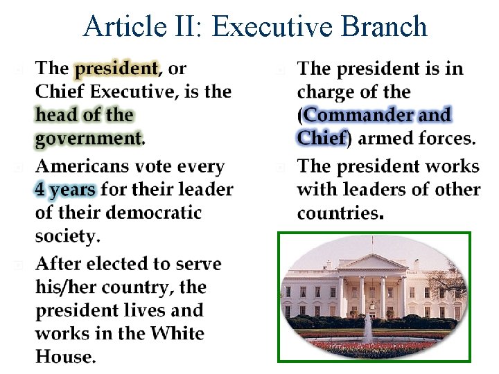 Article II: Executive Branch 