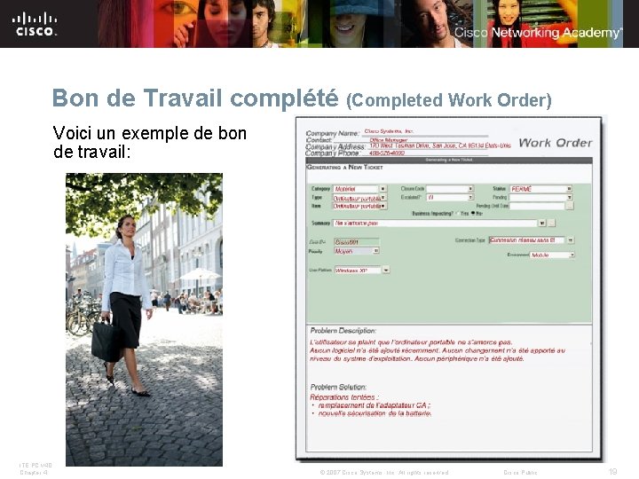 Bon de Travail complété (Completed Work Order) Voici un exemple de bon de travail: