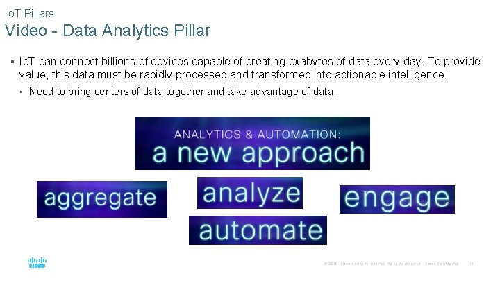 Io. T Pillars Video - Data Analytics Pillar § Io. T can connect billions