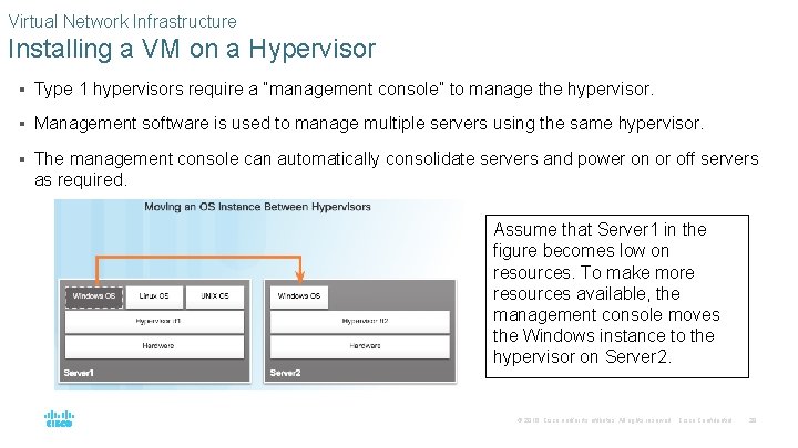 Virtual Network Infrastructure Installing a VM on a Hypervisor § Type 1 hypervisors require