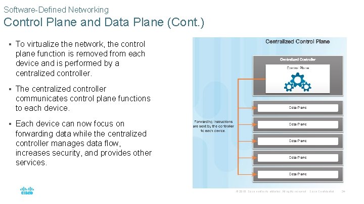 Software-Defined Networking Control Plane and Data Plane (Cont. ) § To virtualize the network,