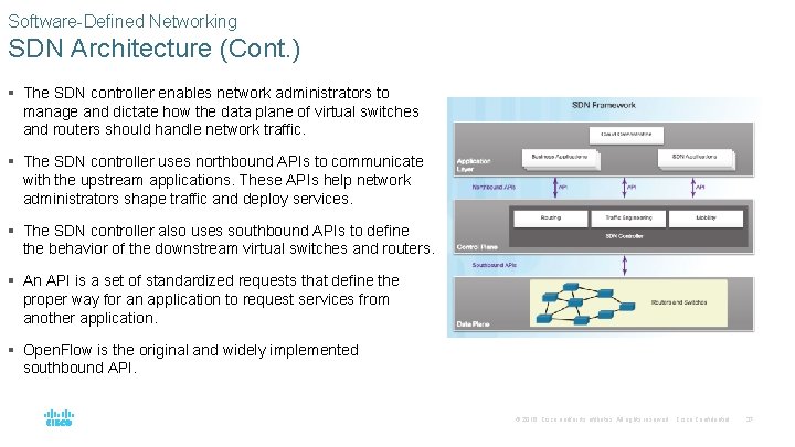 Software-Defined Networking SDN Architecture (Cont. ) § The SDN controller enables network administrators to