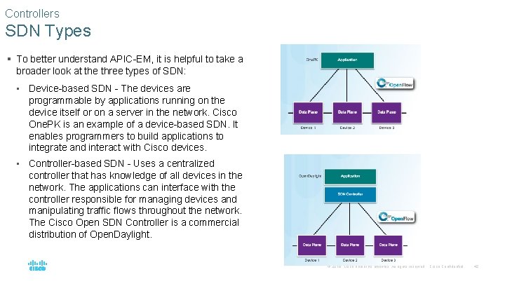 Controllers SDN Types § To better understand APIC-EM, it is helpful to take a