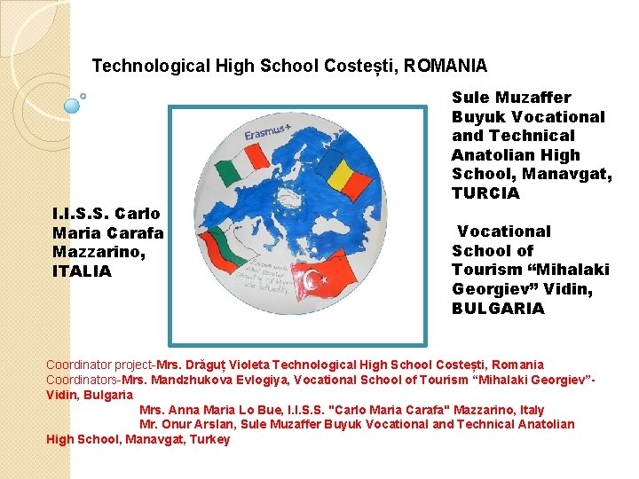 Technological High School Costești, ROMANIA I. I. S. S. Carlo Maria Carafa Mazzarino, ITALIA