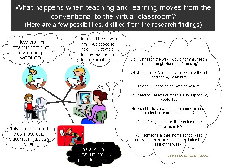 What happens when teaching and learning moves from the conventional to the virtual classroom?