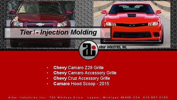 Tier 1 - Injection Molding • • Albar Industries Inc. Chevy Camaro Z 28