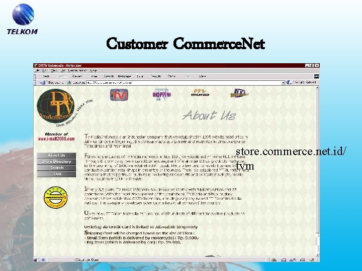 Customer Commerce. Net store. commerce. net. id/ tvm 