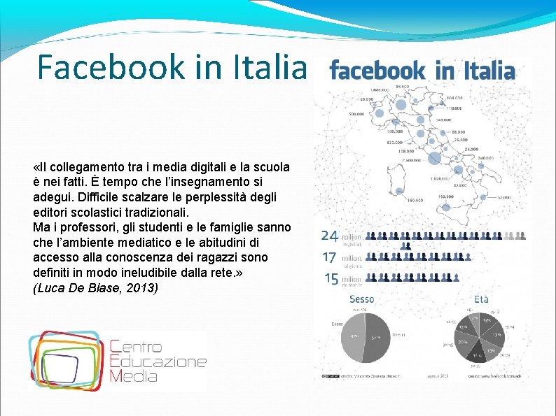 Facebook in Italia «Il collegamento tra i media digitali e la scuola è nei