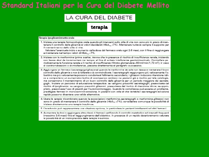 Standard Italiani per la Cura del Diabete Mellito terapia 