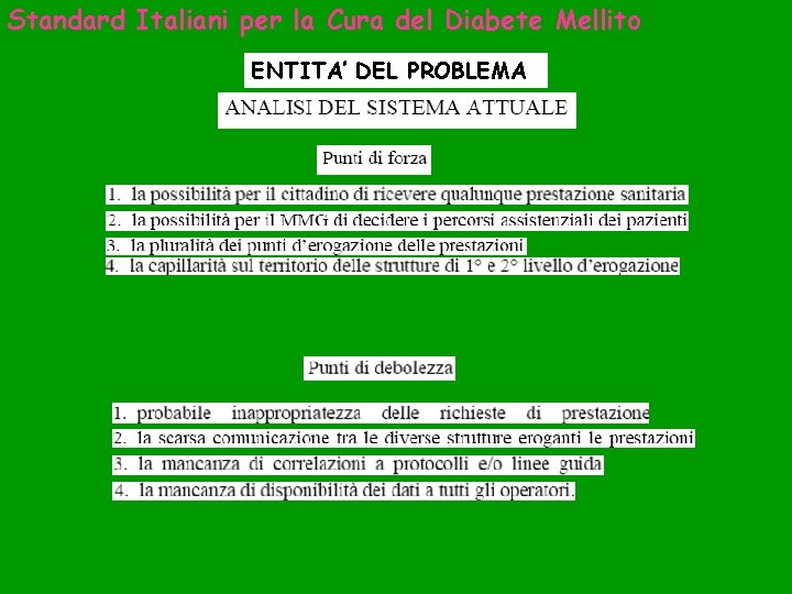 Standard Italiani per la Cura del Diabete Mellito ENTITA’ DEL PROBLEMA 