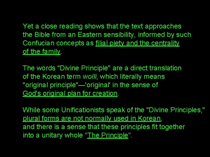 Yet a close reading shows that the text approaches the Bible from an Eastern