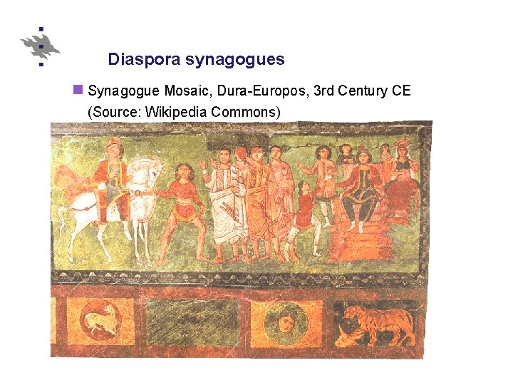 Diaspora synagogues n Synagogue Mosaic, Dura-Europos, 3 rd Century CE (Source: Wikipedia Commons) 