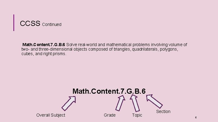 CCSS Continued Math. Content. 7. G. B. 6 Solve real-world and mathematical problems involving CCSS Continued Math. Content. 7. G. B. 6 Solve real-world and mathematical problems involving