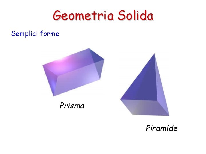 Geometria Solida Semplici forme Prisma Piramide 