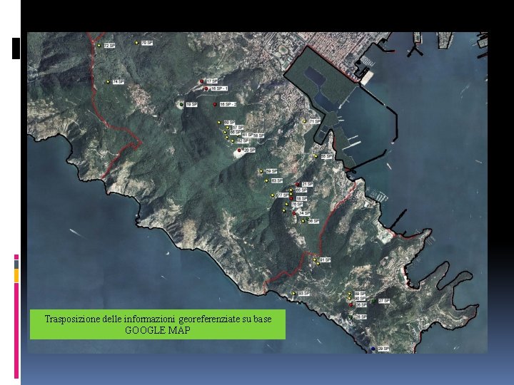 Trasposizione delle informazioni georeferenziate su base GOOGLE MAP 